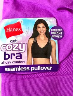 Hanes Purple Bra, Large