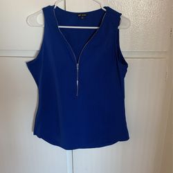 Royal Blue Sleeveless Blouse - Size M