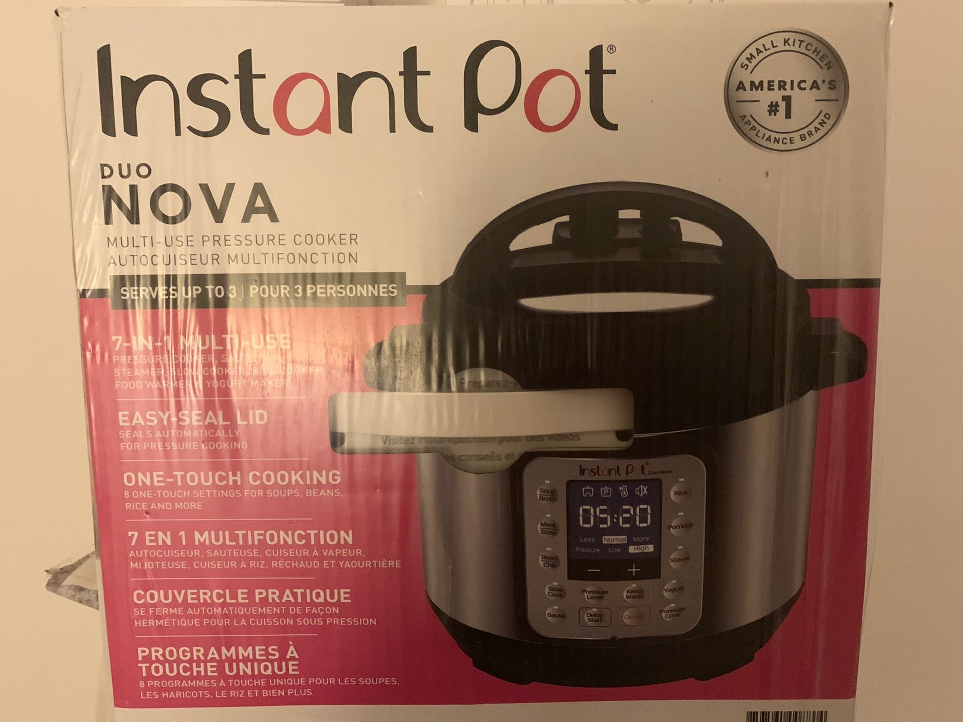 Sealed Brand new Instant Pot Duo Nova 7-in-1 Electric Pressure Cooker, Slow Cooker, Rice Cooker, Steamer, Saute, Yogurt Maker, and Warmer|3 Quart|Eas