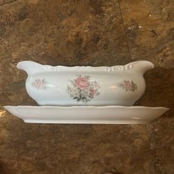 Crest wood, China, George, Rose, Japan gravy dish