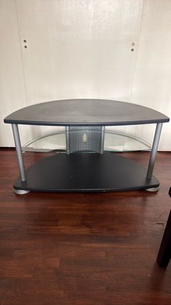 3-Tier Glass and Black TV Stand