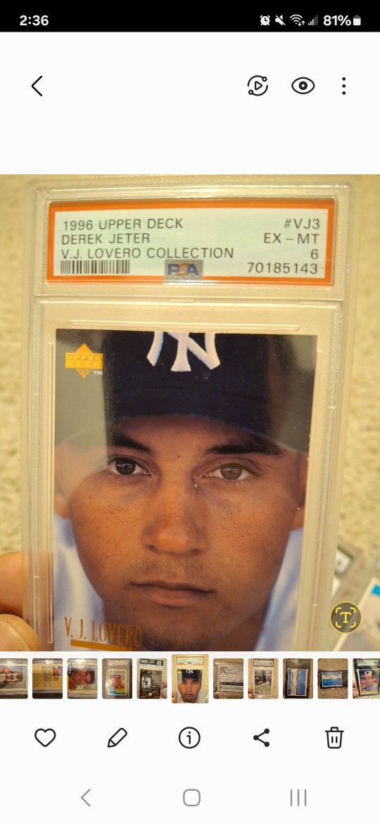 Derek Jeter Upper Deck Graded PSA