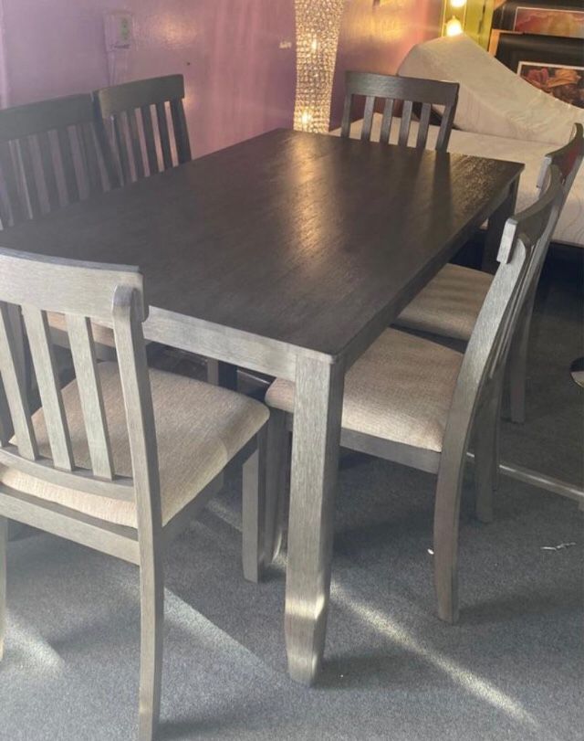 NEW DEAL‼️ 7pcs Grey Dining Set‼️ SAME DAY DELIVERY‼️No credit check‼️