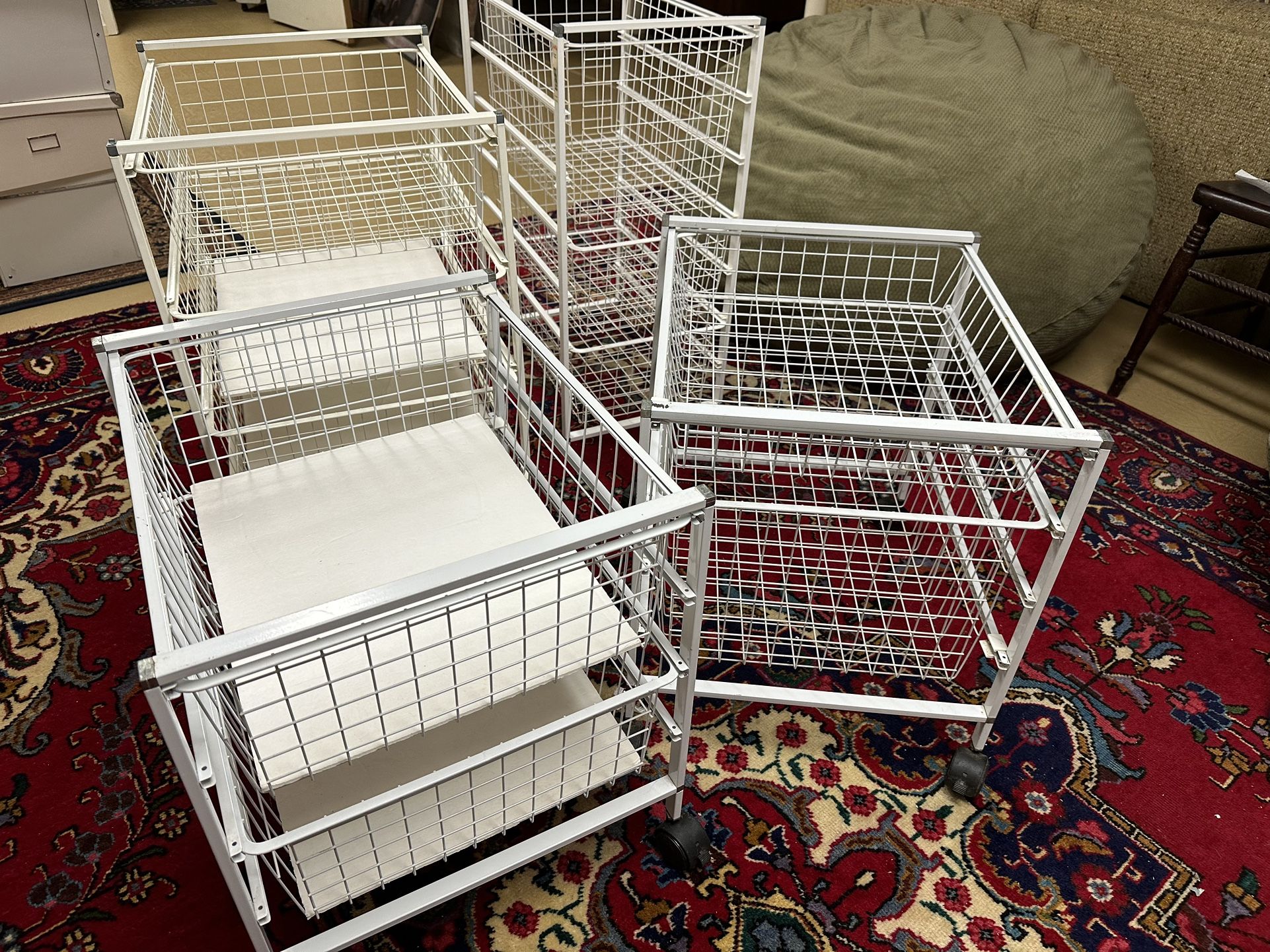 Container Store Elfa metal Storage Carts