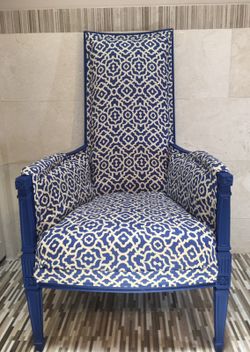 Stunning antique chair.. new fabric