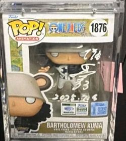 JVA signed Funko Pop One Piece Bartholomew Kuma #1876 Signed