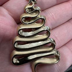 Vintage Christmas Tree Brooch - Signed ( AJC)