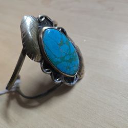 Silver Turquoise Bracelet Cuff $40
