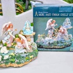 Vintage Angel & Swan - It's Animated & Musical - Plays "Swan Lake"