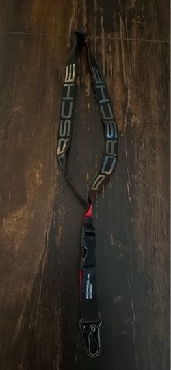 Official OEM Porsche Motorsport Key Lanyard / Neck Strap (Black & Red)