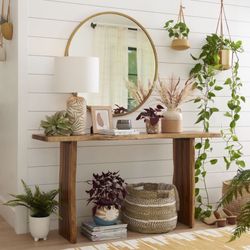 Round Metal World Market Wall Mirror 