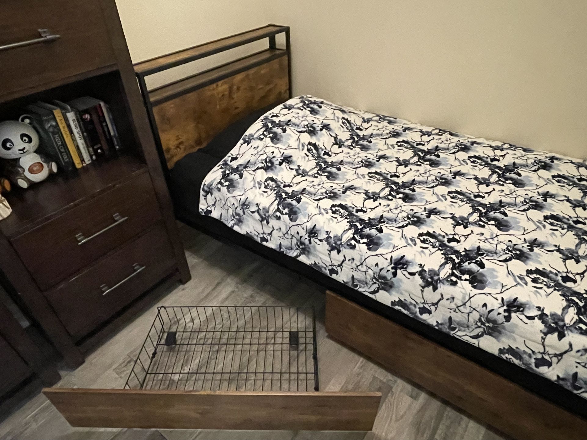 Twin Bed Frame With Headboard And Drawers