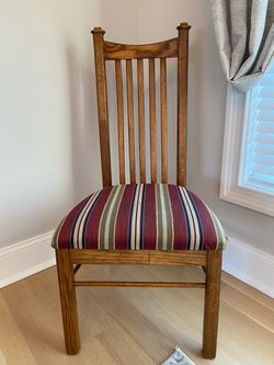 Solid Wood High-Back Oak Dining Chair