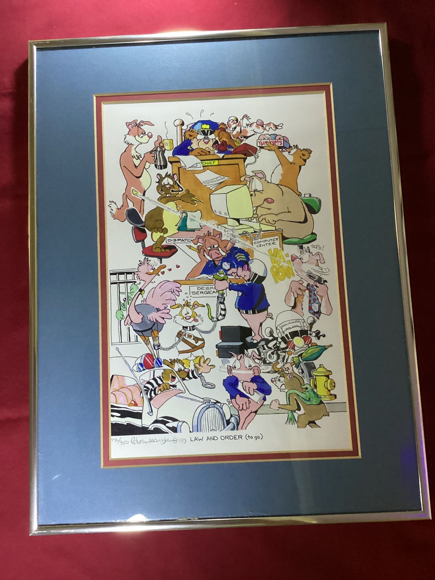 Robert Marble Limited Edition Lithograph Signed With COA #72/950 “Law & Order”