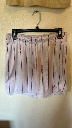 Jordan bball shorts white w/ red stripes size small