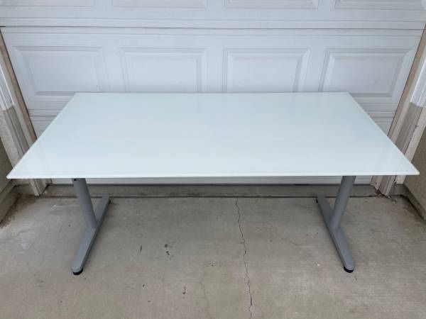 New Thick Tempered Glass Top Reading Computer Desk