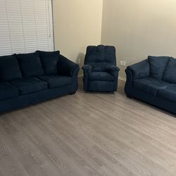 Ashley Furniture Couch, Love seat & Recliner  Set  $250