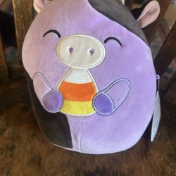SQUISHMALLOWS  12" ALEXIE PURPLE CANDY CORN COW PLUSH SQUISHY PILLOW HALLOWEEN