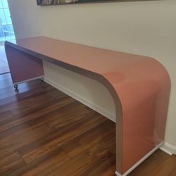 Vintage 1980's Waterfall Shape Console Table 
