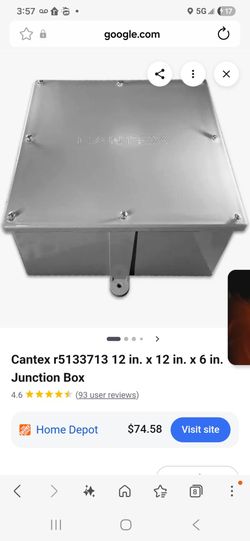 Cantex 12x12x6 Metal Junction Box