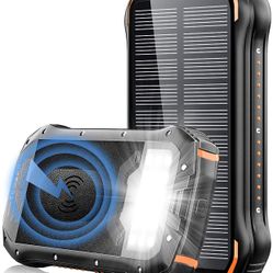 Solar Charger 26800 mAh Wireless Solar Power Bank