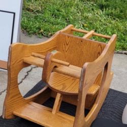 Amish Made 3-in-1 High Chair, Rocker, & Desk