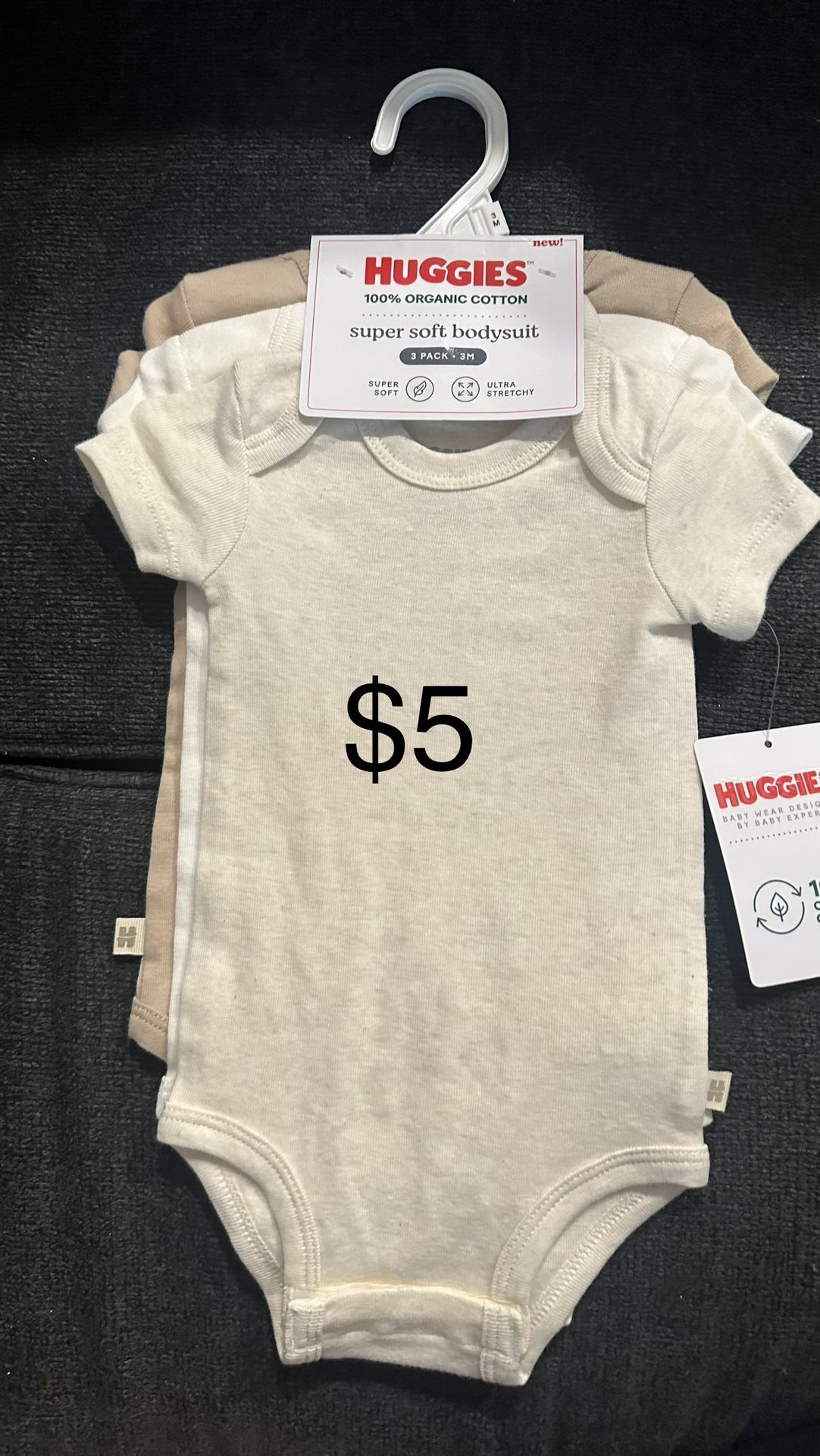 Little Huggies Oatmeal 3 Piece Onesies 3 Months 