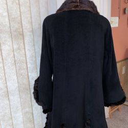 Cashmere Wool Belle Fare Coat Fur