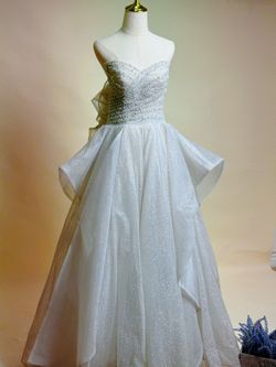 Strapless Beaded Wedding Dress – One Size – Lace-Up Back – Irvine CA Local Pickup Only – $25