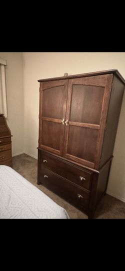 Real wood high boy cabinet