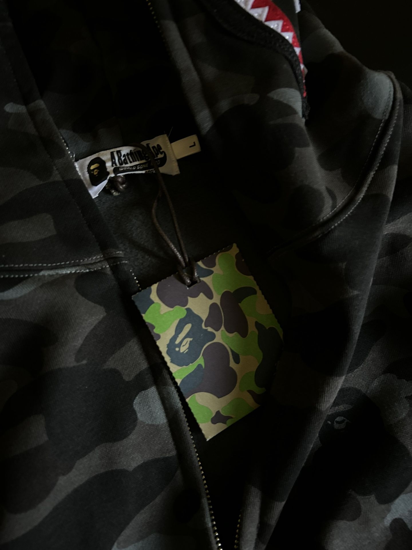 grey bape hoodie