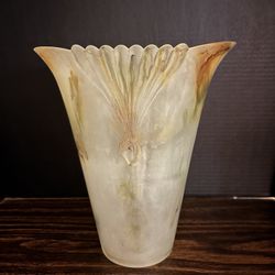 Large Frosted Italian Vase Vintage 