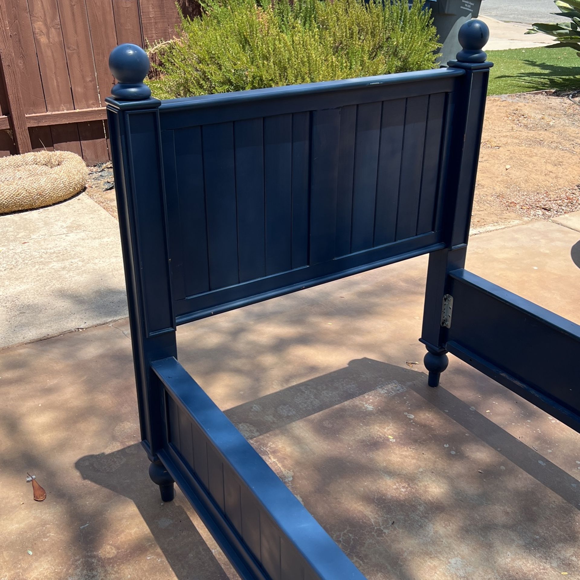 Navy Blue Pottery Barn XL Twin Bed Frame