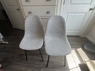 Set of 2 Modern Gray Dining/Accent Chairs