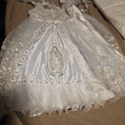 White Baptism Dedication Dress Virgin Mary Sz 2
