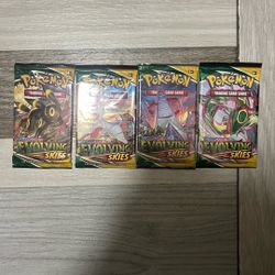 FACTORY SEALED Pokemon 4 Art Set Evolving Skies Booster Packs