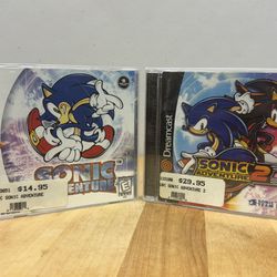 Sonic Adventure and Sonic Adventure 2 for Sega Dreamcast Complete 