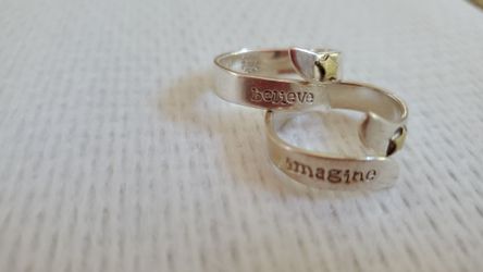 set of 2 sterling silver rings