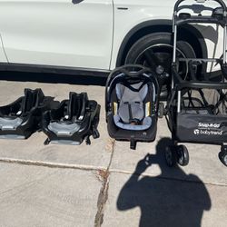 Car Seat And Stroller Set With Two Car Base Baby Carrier