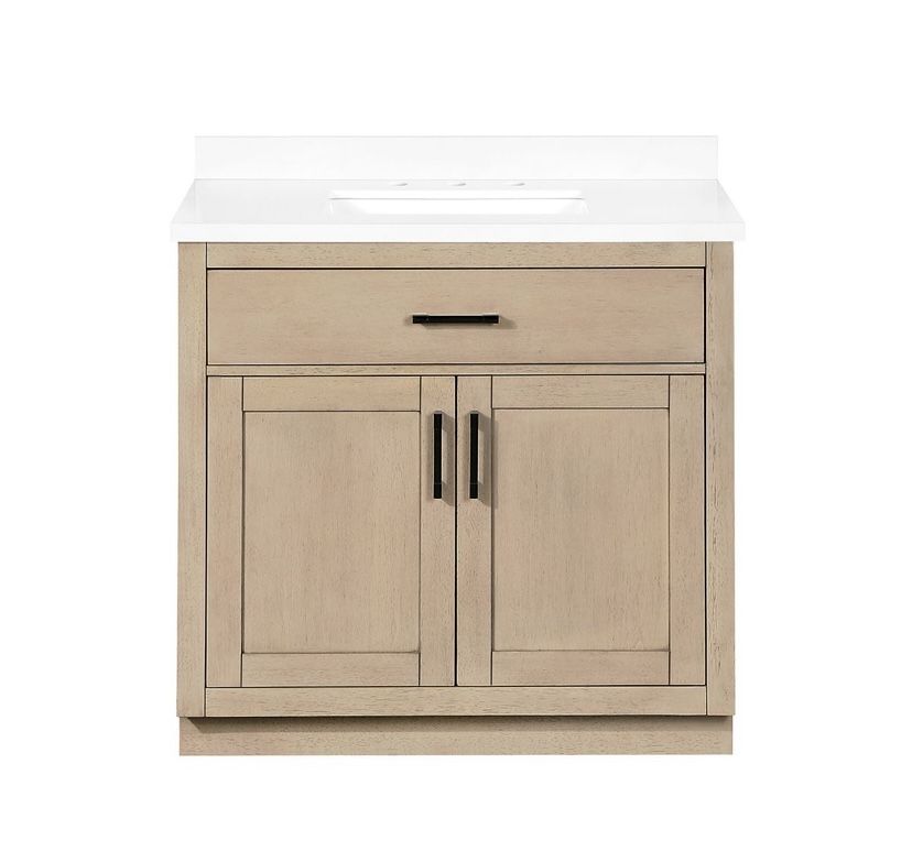 Quality Countertop 36” Bailey Vanity In Sahara Birch.