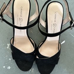 BN LADIES BLACK STRAP HEELS CHINESE LAUNDRY SIZE 8.5