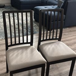 Set of 2 IKEA EKEDALEN Dining Chairs - Dark Brown/Gray - Great Condition