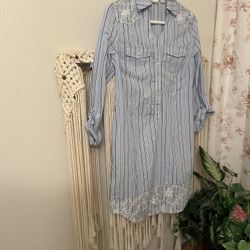 striped shirt dress casual 🩵