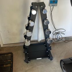 Dumbbells With Mobile Rack