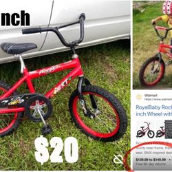 $20 Rocket Kids Bike 16” BMX Style have some rust in chain in good condition
