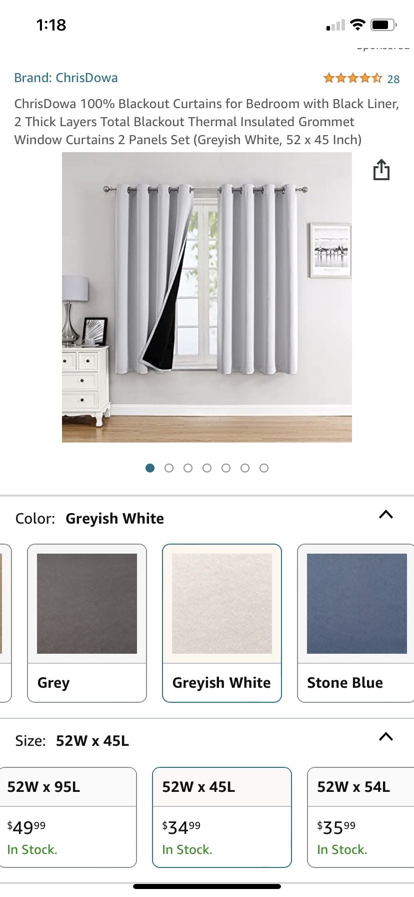 Chris Dowa Black Out Curtains Brand New