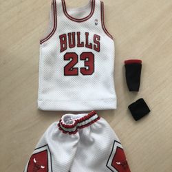 Custom 1/6 scale White Home Jersey MJ 23 Chicago Bulls Fits Enterbay Figure Doll