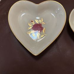 Set Of 2 Heart Shape Vintage Lenox Dishes