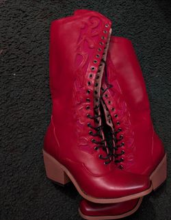 Burgandy Boots Adult Size 5