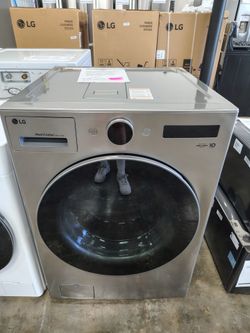 LG washer & dryer combo with turbo wash 360 in graphite steel